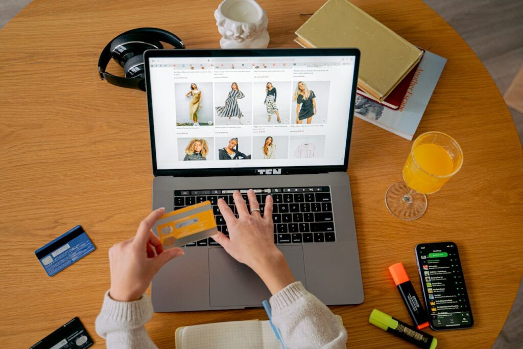 person increasing ecommerce conversion rate on laptop